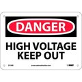 Nmc Safety Signs - Danger High Voltage Keep Out - Rigid Plastic 7"H X 10"W D139R